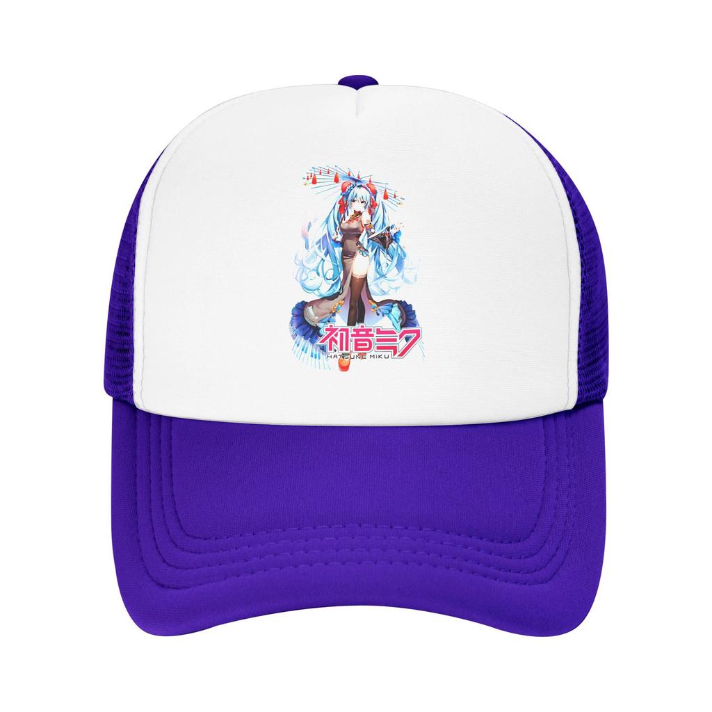 Hatsune Miku Vocaloid Foam Mesh Trucker Hat Stylish Summer Breathable Meshback Sun Caps Adjustbale For Casual Wear