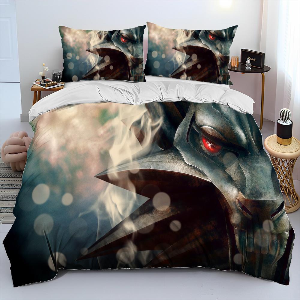 3D The W-Witcher Game Gamer cartoon Comforter Bedding Set,Duvet Cover Bed Set Quilt Cover Pillowcase,king Queen Size Bedding Set