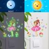 Cartoon Cute Mushroom Little Girl Stars Butterfly Glow-In-The-Dark Stickers Switch Stickers Decorative Wall Stickers