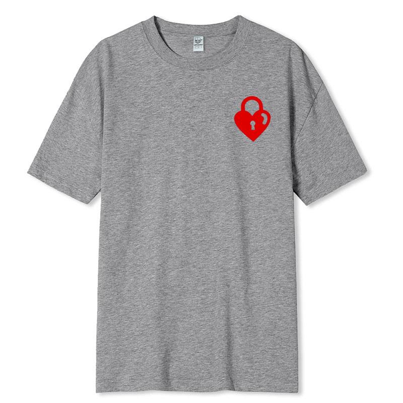 Lustige Herzschloss und Schlüssel passende Partnerhemden Hochzeits paar Valentinstagsgeschenk Valentinstag Liebe Unisex Erwachsene Baumwoll Tops