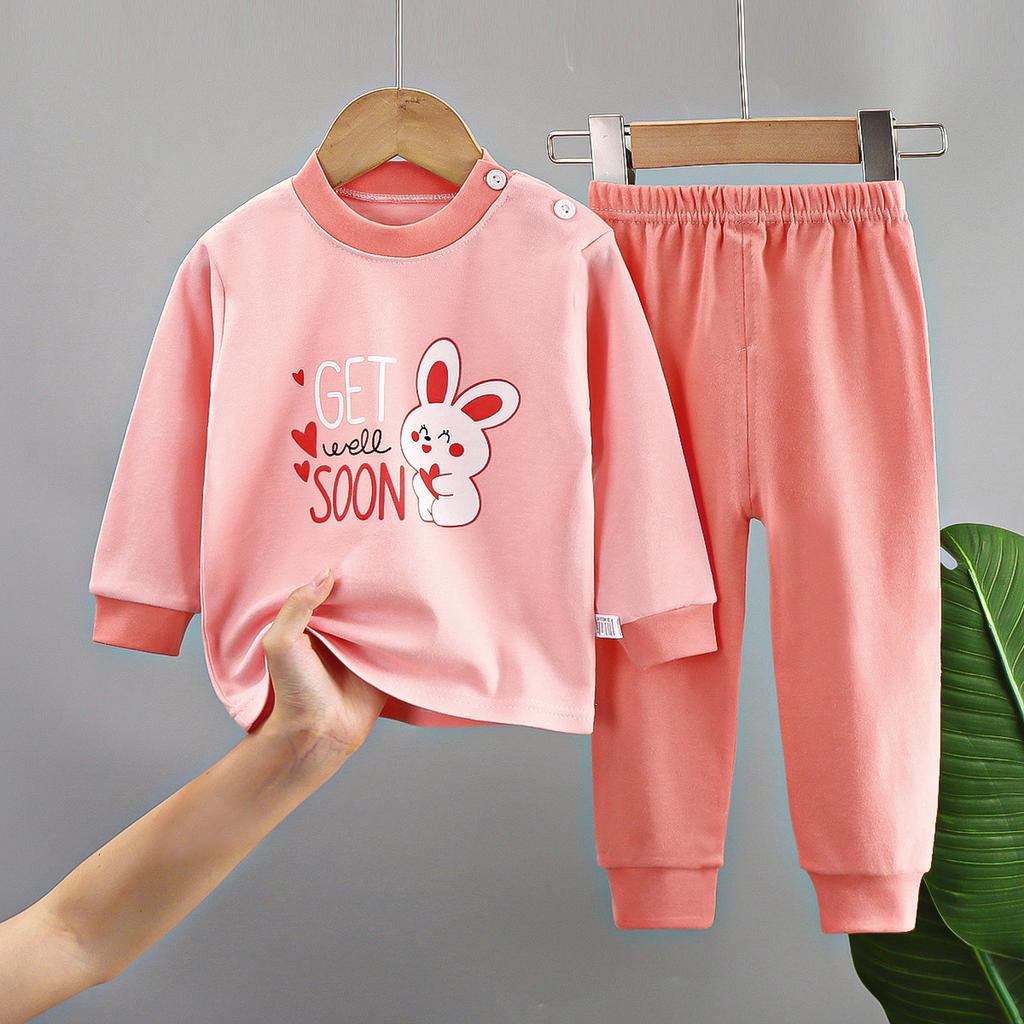 Children's Underwear Sets - Long-sleeved And Long-pants Sets For Boys, Girls' Pure Cotton Pajama Sets In 2-piece Sets