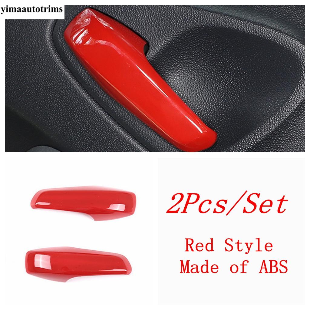 Red Hand Brake / Steering Wheel / Window Lift / Handle Bowl / Warning Lamp Cover Trim Accessories For Smart Fortwo 451 2009-2015