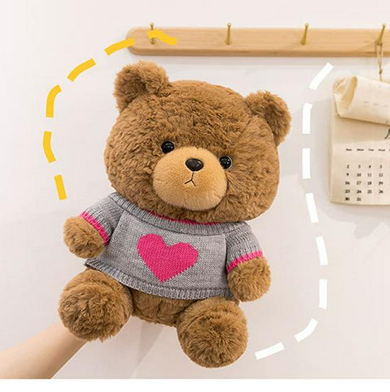 Casual Teddy Bear Plush Toy with Sweater - Children's Birthday Gift