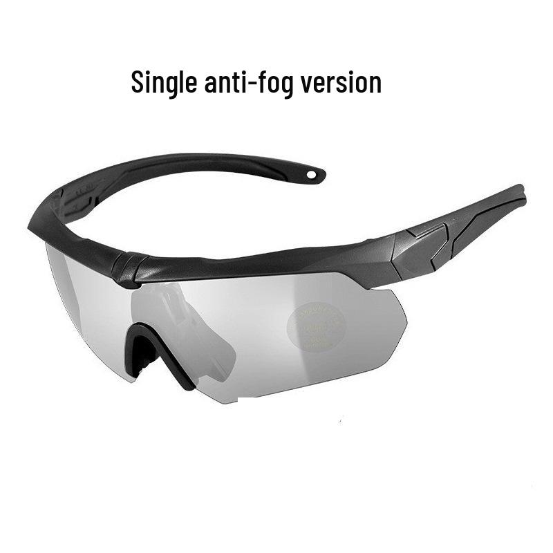 In-Stock Black CS Tactical Polarized Anti-UV Shooting Goggles - Windproof, Sandproof Outdoor Sunglasses.