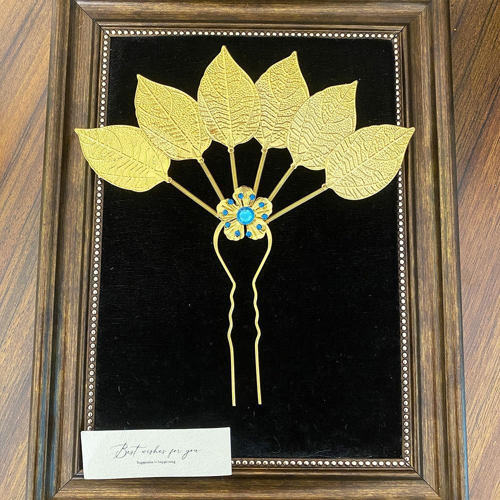 Ancient Thai Hair Sticks Flower U-shaped Hairpin Vintage Thai Metal Leaves Hairpin Women