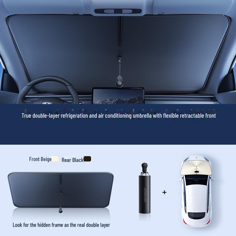 

Двухслойный автомобильный солнцезащитный зонт Jiletang 145*79cm