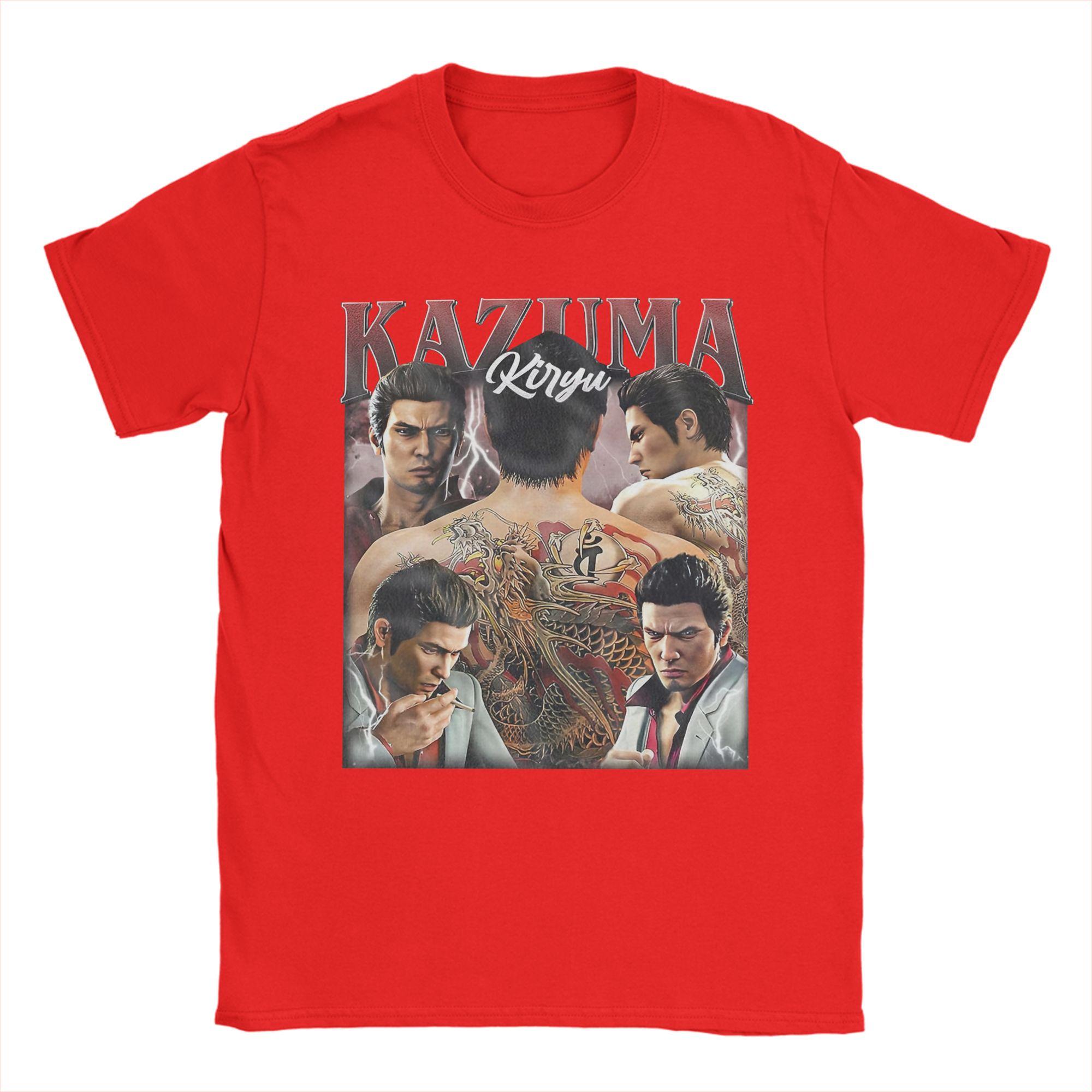 

Leisure YAKUZA Kazuma Kiryu Vintage Bootleg Style TShirt Men Pure Cotton T Shirt Short Sleeve Tee Shirt Gift Idea Tops S