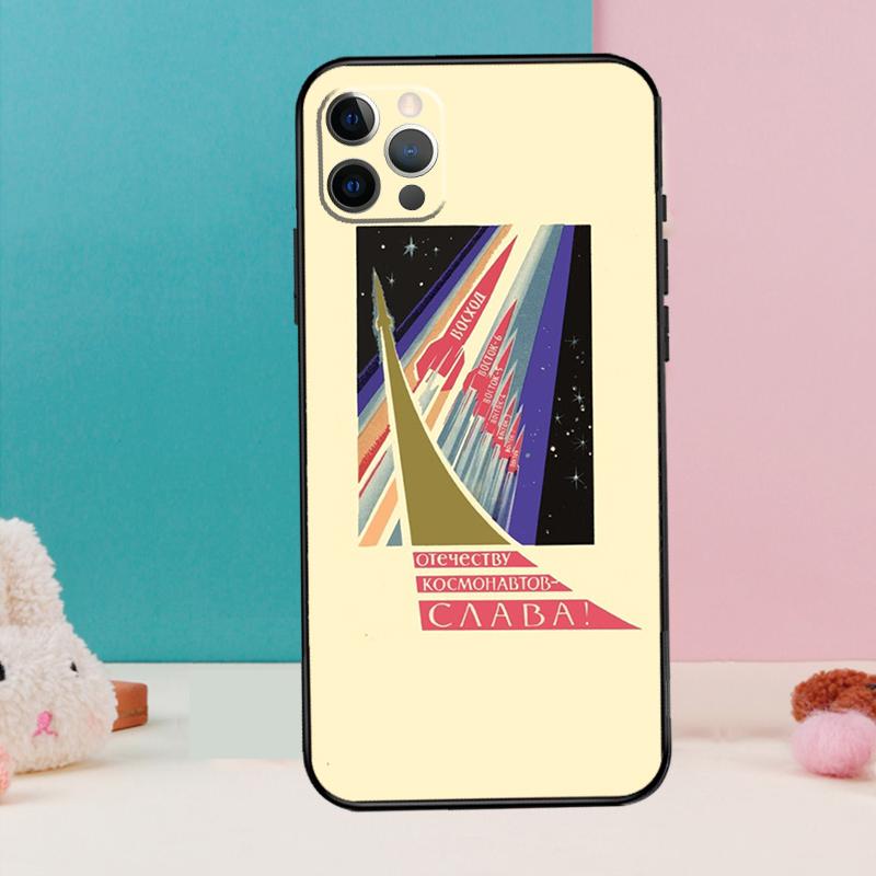 CCCP Soviet Space Propaganda Art Phone Case For iPhone 17 Air 16 15 14 13 12 11 Pro Max 12 13 Mini 15 16 Plus 16e Cover Coque