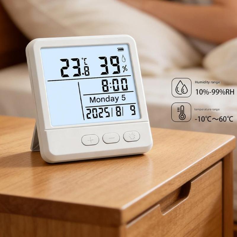 Temperature Humidity Meter Clock Temperature Format And Celsius For Home Office