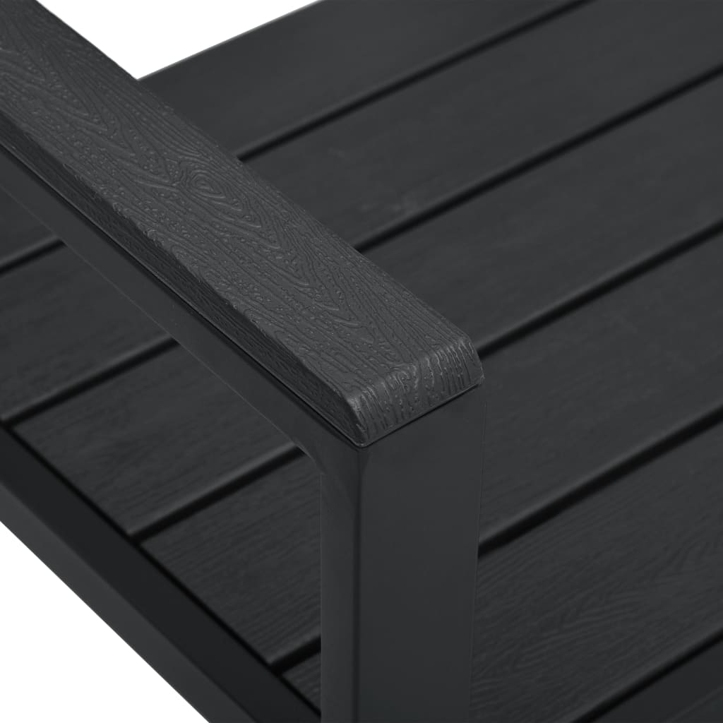 Garden Bench 120 cm HDPE Black Wood Effect