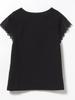 Beams Heart S/S TEE p/Cuff Lace PO25S Women's Black One Size
