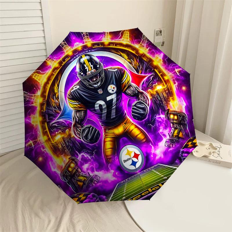 

1PC Steelers 27 Umbrella-8-Rib Reinforced, Automatic Open, Lightweight & Durable, Cute Fashion Accessory for Outdoor-P59