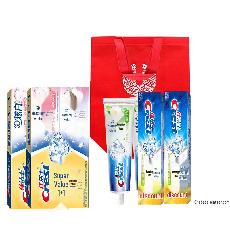 Crest Sparkling White Jasmine Tea & Rose Salt Toothpaste 4-Tube Set