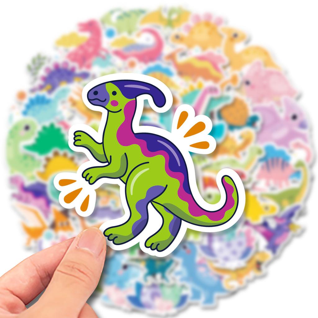 50 Big Eye Dinosaur Stickers New Style Cute Cartoon Personalized Tyrannosaurus Rex Animal Party Toy Stickers
