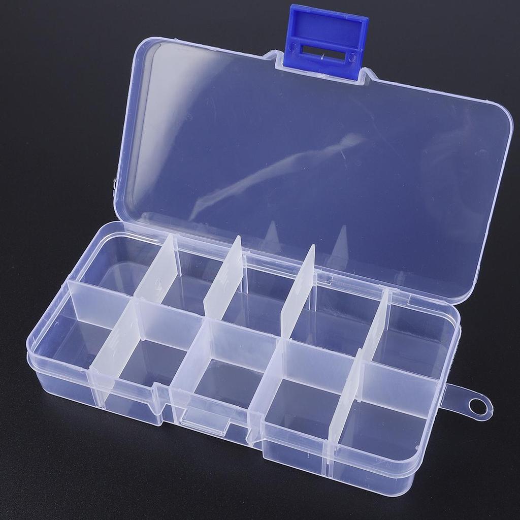 10 Compartments Adjustable Practical Storage Box Bead Ring Box Jewelry Presentation Organizer