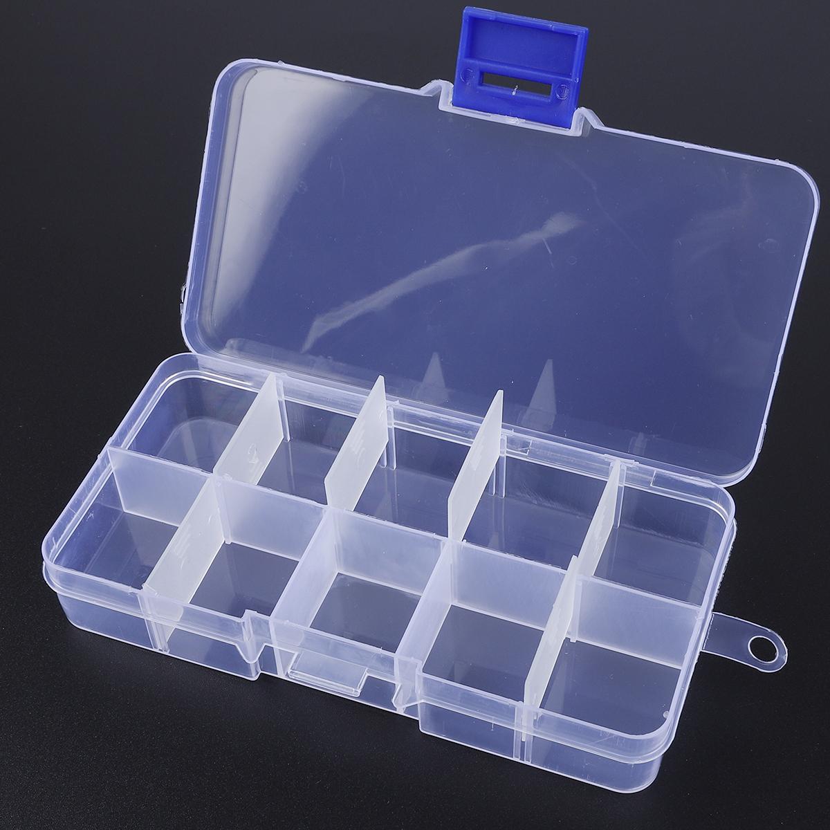 

Регулируемый практичный ящик для хранения с 10 отделениями, коробка для колец с бусинами, органайзер для демонстрации ювелирных изделий 13*7*2.4CM