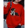 European Sizes Kids' Crewneck Sweatshirt - Dachshund with Winter Scarf Pattern , Sportswear And Casual Wear, Soft And Comfortable