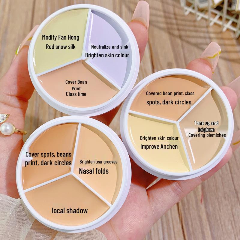 Makeup Xixi Clean Skin 3-Color Long-Lasting Concealer Palette for Freckles, Blemishes, Scars & Dark Circles.