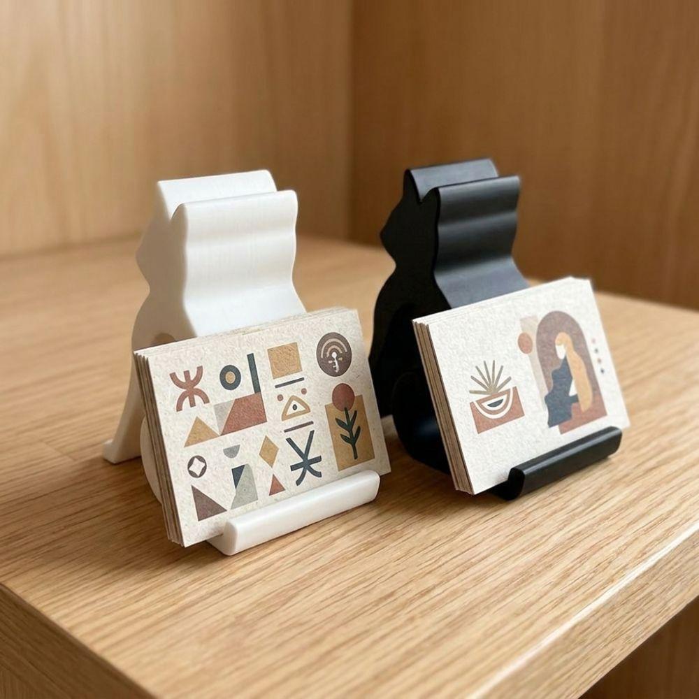 3D Printed Cute Kitten Phone Stand Cat Shaped Desktop Tablet Holder Small Gifts