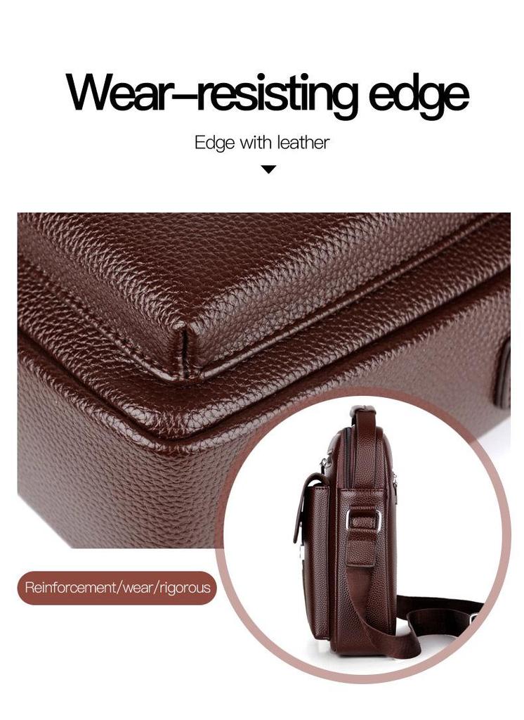 Men's Multi-Functional Crossbody Handbag - Double-Layer, Large Capacity, Fashionable Design