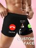 Men's Customized Photo My Wife Call You Pattern Boxer Briefs, Elastic Soft Comfortable Personalized Underwear, Ideal Gift for Boyfriend/Husband