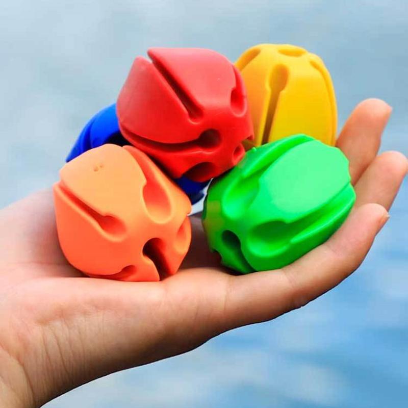 Lot De 6 Sangles Silicone Pour Canne à Pêche – Support 5 Trous Réglables – Organiseur Portable