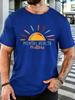 Unisex Cotton Crew Neck T Shirt Unisextal Health Matters Sun Slogan Print Positive Mind Wellness Casual Short Sleeve Male Daily Top