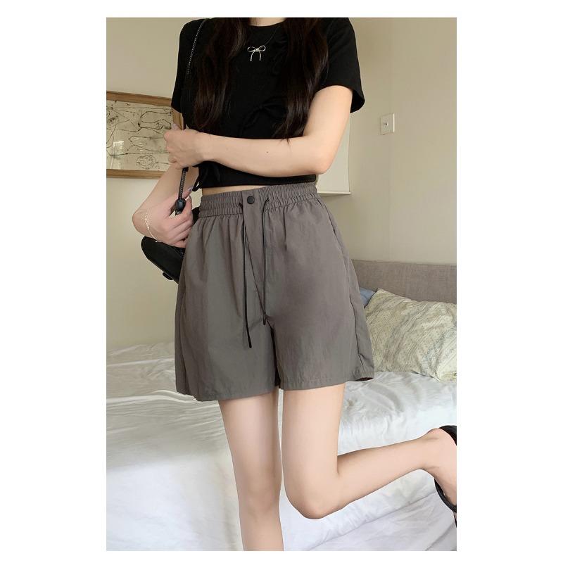 Elastische High Waist Weite Beine Schnelltrocknende Lässige Shorts Damen Sommerkleid Alles Koreanische Version Sport Strand