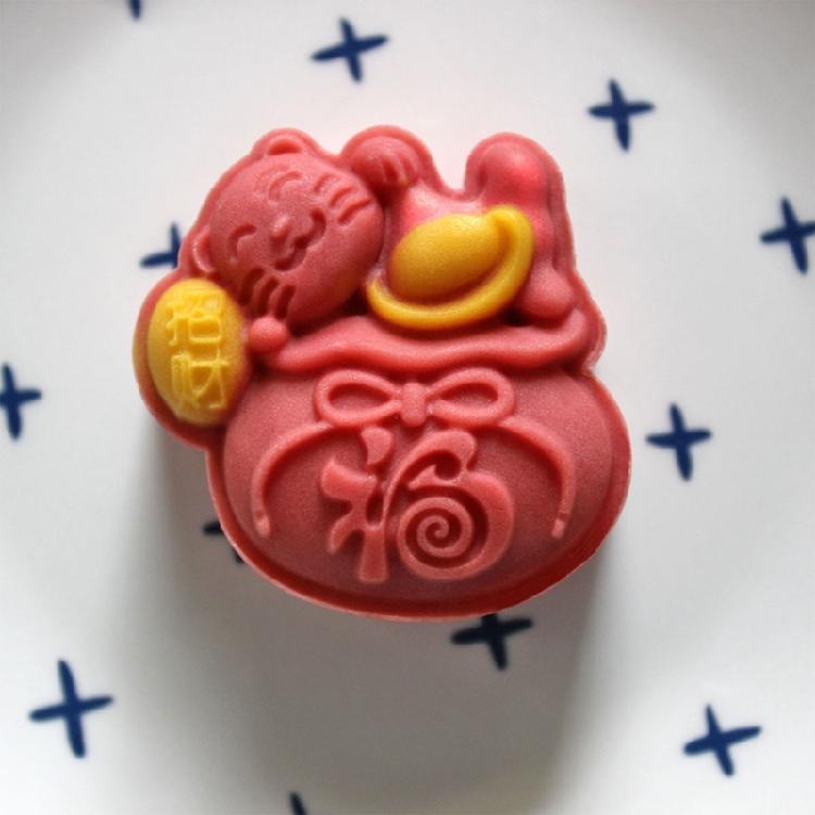 Wealth Cats MoonCake Molds Cookie Stamps MidAutumn Festival Mooncake Maker