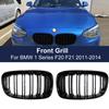 High Quality Car Front Bumper Kidney Grille For BMW 1 Series F20 F21 2011 2012 2013 2014 Replacement Double Slat Black Grilles