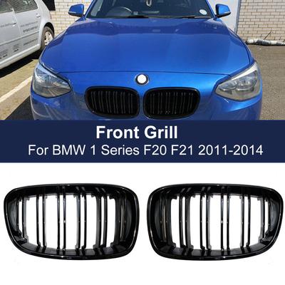 Vysoce kvalitní přední nárazník a mřížka chladiče ledvinka pro BMW řady 1 F20 F21 2011 2012 2013 2014 Náhradní černá mřížka s dvojitými lamelami