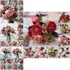 High Realistic Silk Peony And Rose Artificial Bouquet For Bridal And Event Decor