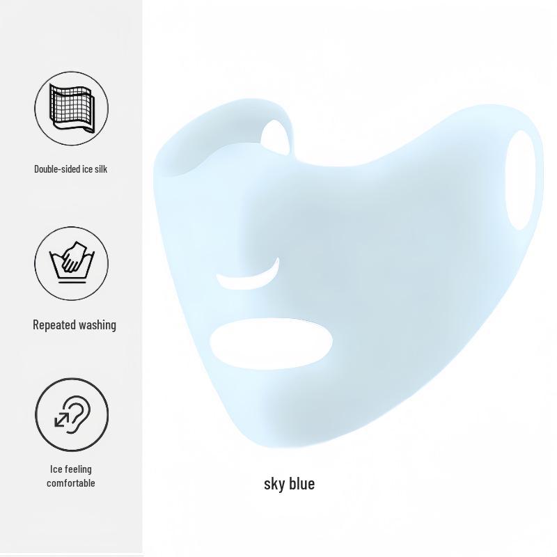 Women's Summer Ice Silk Sun Protection Scarf Mask - Breathable, Thin, Ear-Hanging Design