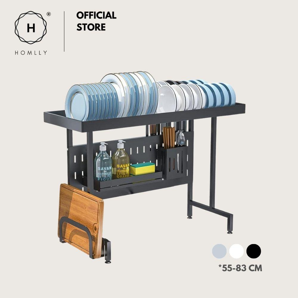 Homlly Trii Over the sink adjustable Width and Height Cultery Utensils Dish Drying Drainer Kitchen Organizer Rack