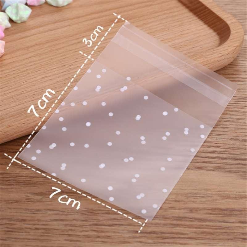 100pcs/set Food Grade Plastic Dessert Bag Cute Cookies Packing Bags