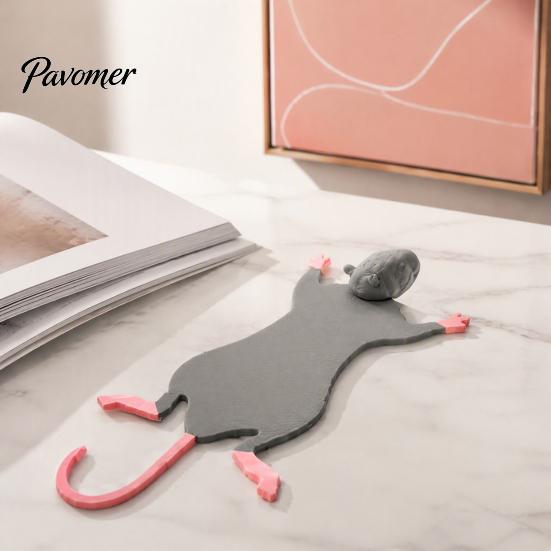 3D Printed Book Markers Funny Squished Mouse Bookmark, Cute Page Holder for Eco Friendly Pla Bookmarks Lovers, Novelty Reading Accessory, Unique Desk