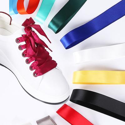 2cm Wide  Bootlace 100cm Hot New Ribbon Satin  String Sport Shoelaces  Shoe Laces Flat  Fashion