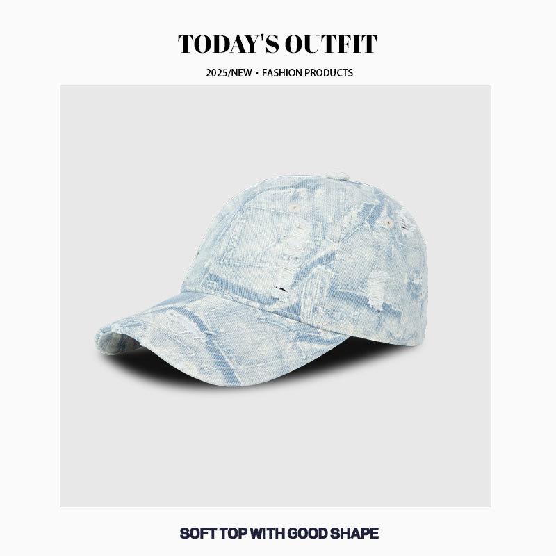 American Retro Street Old Niche Denim Baseball Cap Men and Women Shopping Sunshade Graffiti Trendy Baseball Cap Versatile