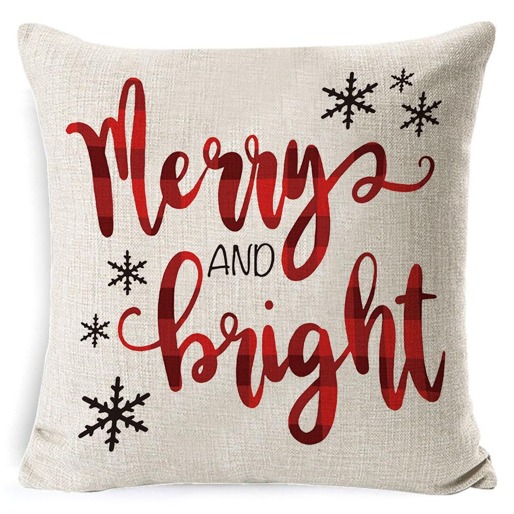 Home Furnishings Christmas Pillow Cover Nordic Plaid Linen Cushion Cover Sofa Cushion Cover