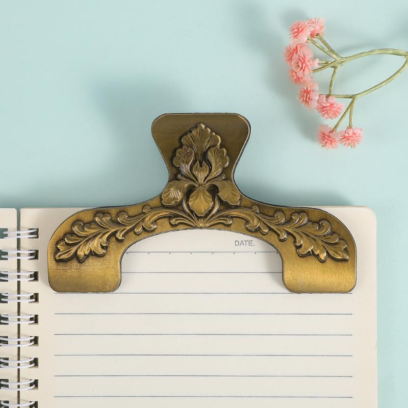 Vintage Zinc Alloy Page Antique Bookmarks For Book Lovers Vintage Flower Bookmark Engraved Flower Book Clip Page Holder
