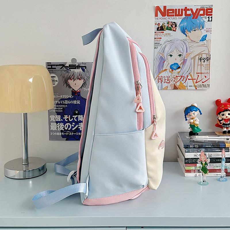 Junior School Student Schoolbag Color Contrast Backpack Girl College Style Backpack