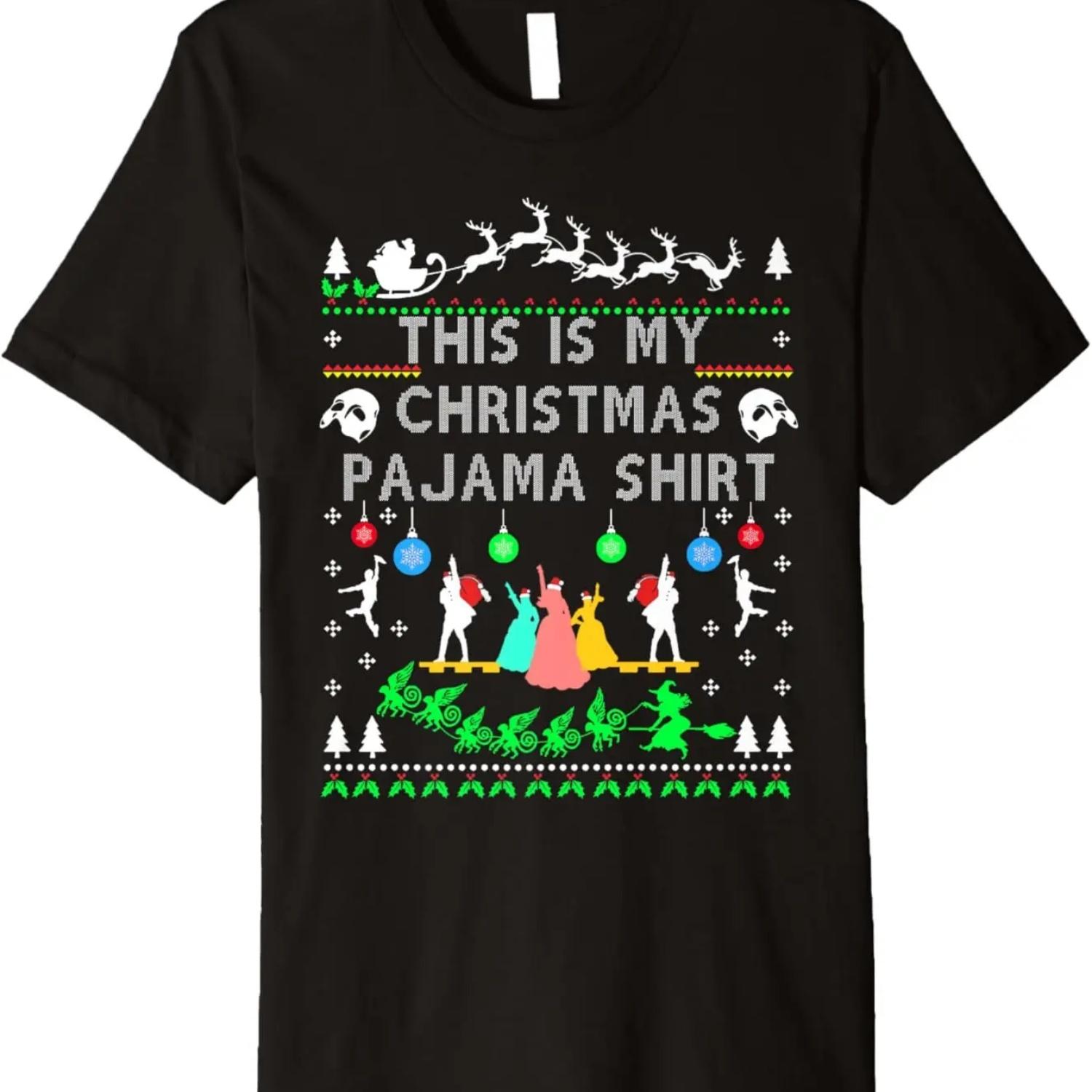 Broadway Musical Theater This Is My Christmas Pajama Shirt Premium T-Shirt S чёрный