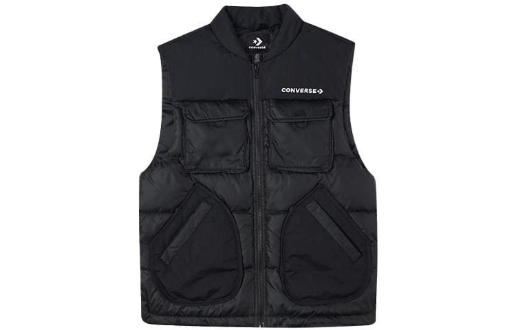 Converse Vests Men s Black Stand Collar Moderate Other 10021979-A01 S