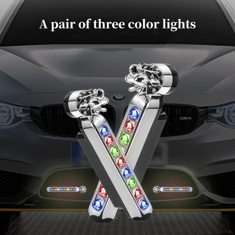 2 pezzi Auto ad Energia Eolica Luce Diurna a LED Illuminazione Ausiliaria Lampada a Ventola Rotante Fari Diurni per Automobili Decorativi