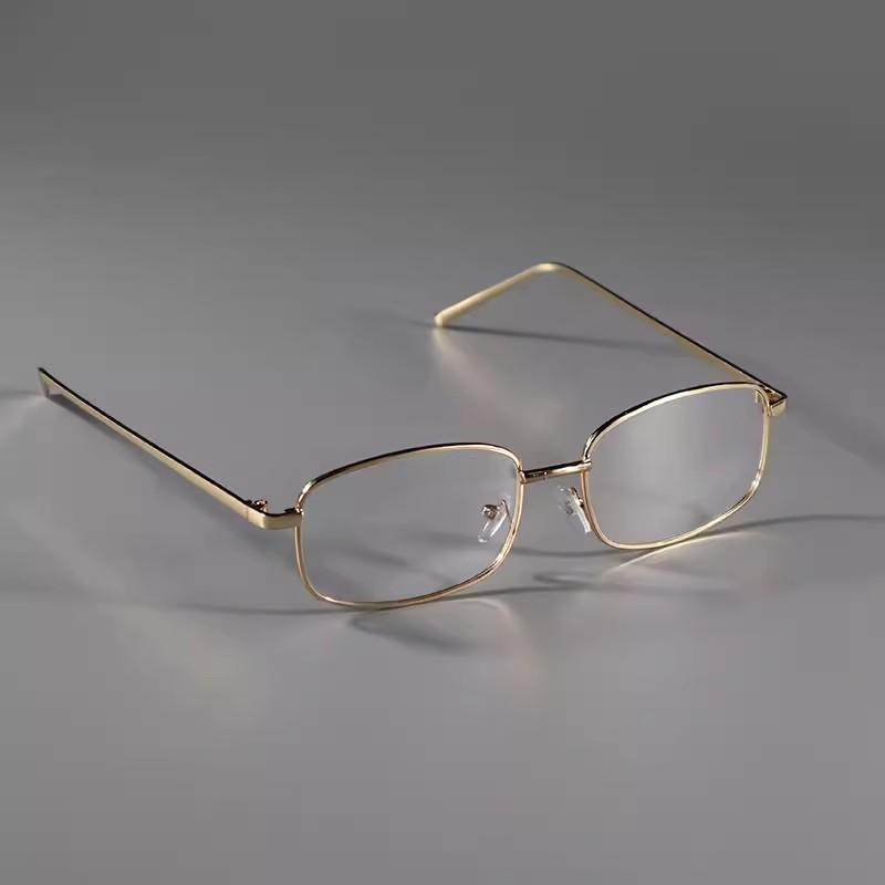 Y2K Harajuku Retro Small Square Frame Glasses for Women Metal Eyeglasses Clear Reading Spectacle Blue Light Blocking Eyewear