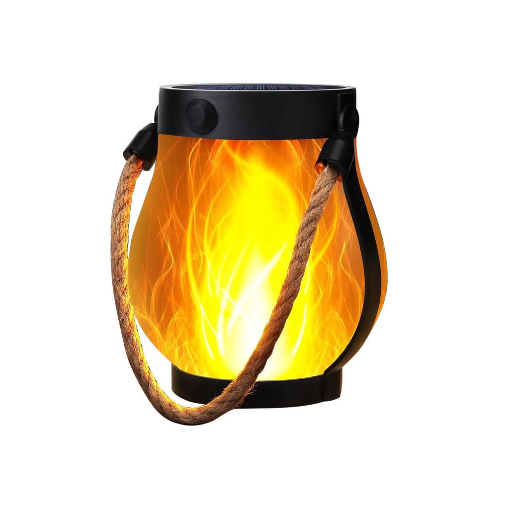 Solar Flame Lanterns Outdoor Decor Led Rope Light For Camping And Garden