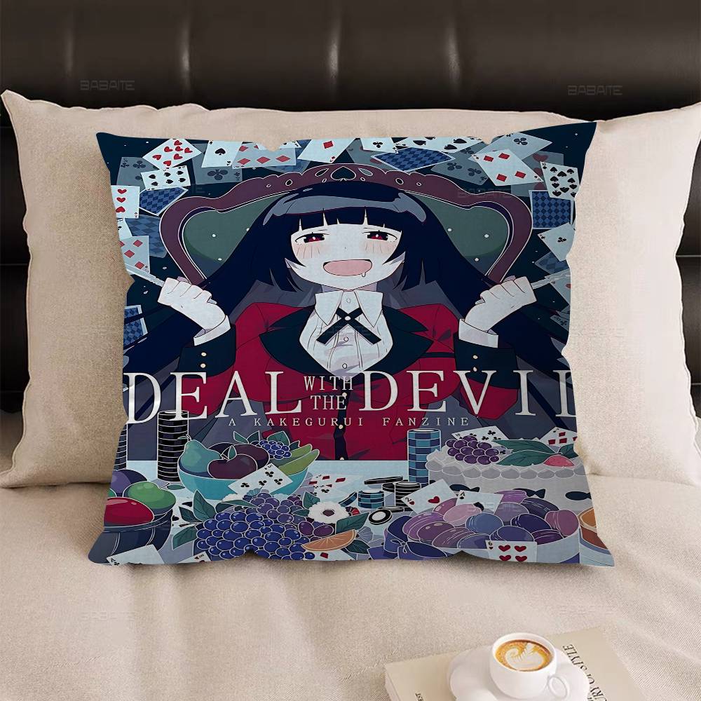 K-Kakegurui Y-Yumeko J-Jabami Cushion Cover Decorative Pillow Sofa Home Decor case pillow cases