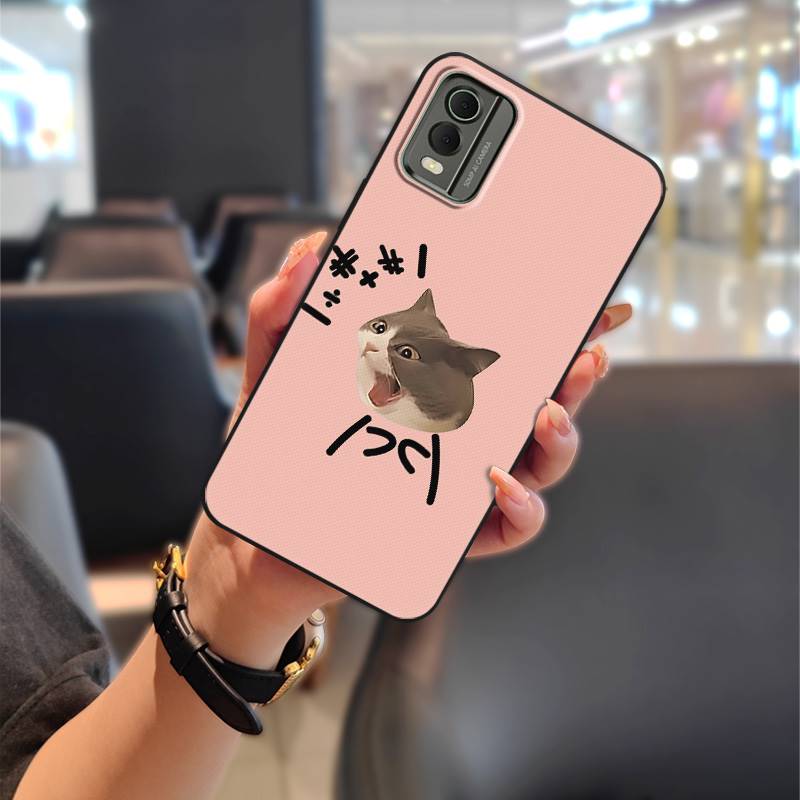 Durable Back Cover Phone Case For Nokia C32 Full wrap Anti-knock Fashion Design Soft case Graffiti Silicone TPU Cute