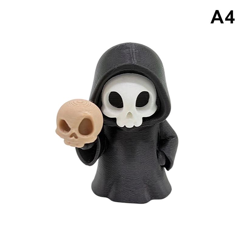 Gothic Grim Reaper Skeleton Figurine Adorable Small Resin Statue Desktop Decor for Study Bedroom Gothic Enthusiasts Gift