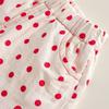 Girls Stretchy Fabric Waist Shorts Round Dot Pattern Embellishment Short Pants For Daily Wear Everyday Activity Wear Summer